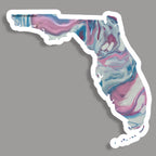 Florida State Shape Sticker - Trans Pride, Lesbian Pride and Progress Pride