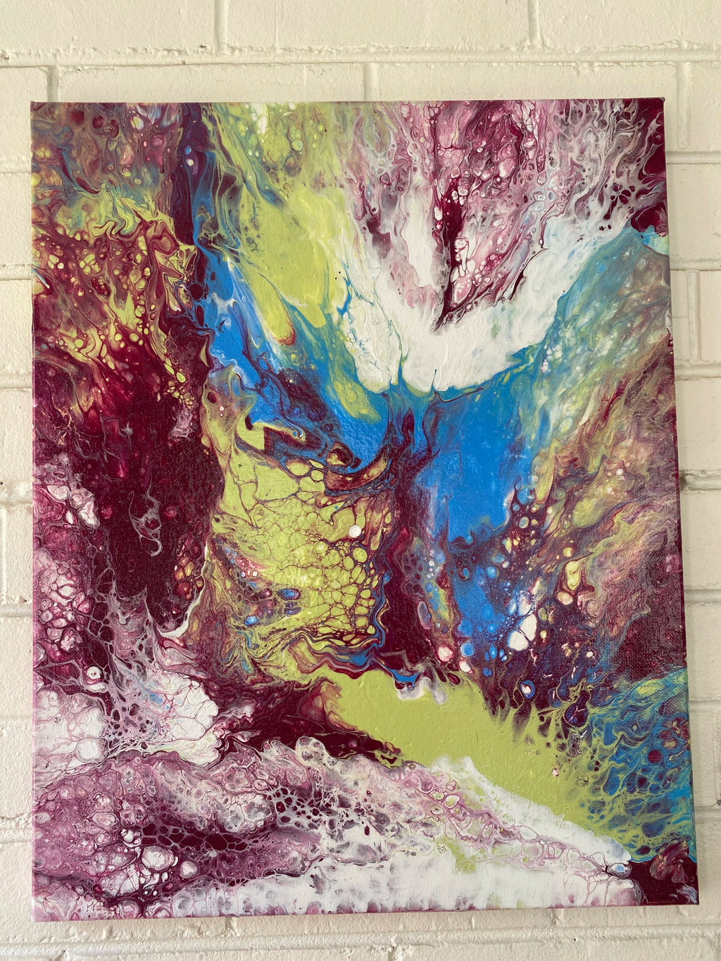 Unmelding Painting - 16"x20" Abstract Pour Painting