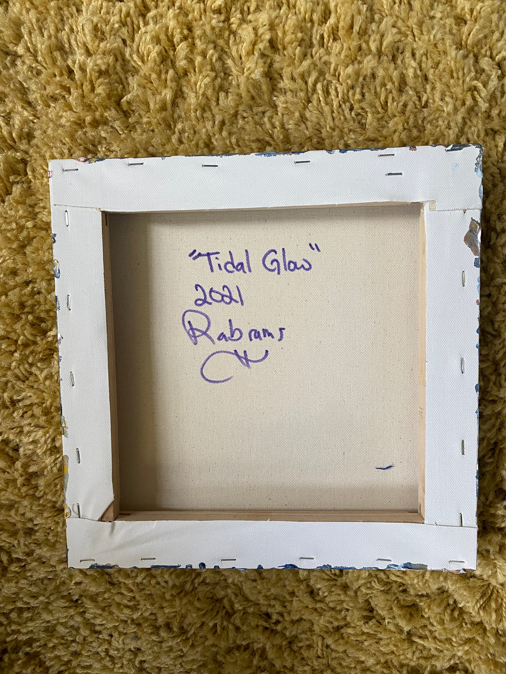 Abstract Tidal Pool Pour Painting - 12"x12"
