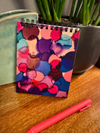 Pink, Blue, Purple Dots Notepad - 4.25"x5.5" - Soft touch cover