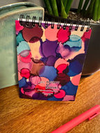 Pink, Blue, Purple Dots Notepad - 4.25"x5.5" - Soft touch cover