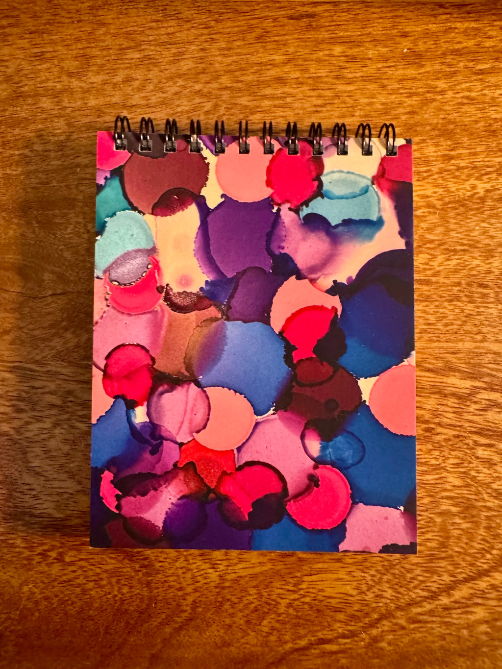 Pink, Blue, Purple Dots Notepad - 4.25"x5.5" - Soft touch cover