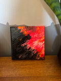 Abstract Sun Flare -  8"x8" - Black, Pink and Orange - Abstract Painting