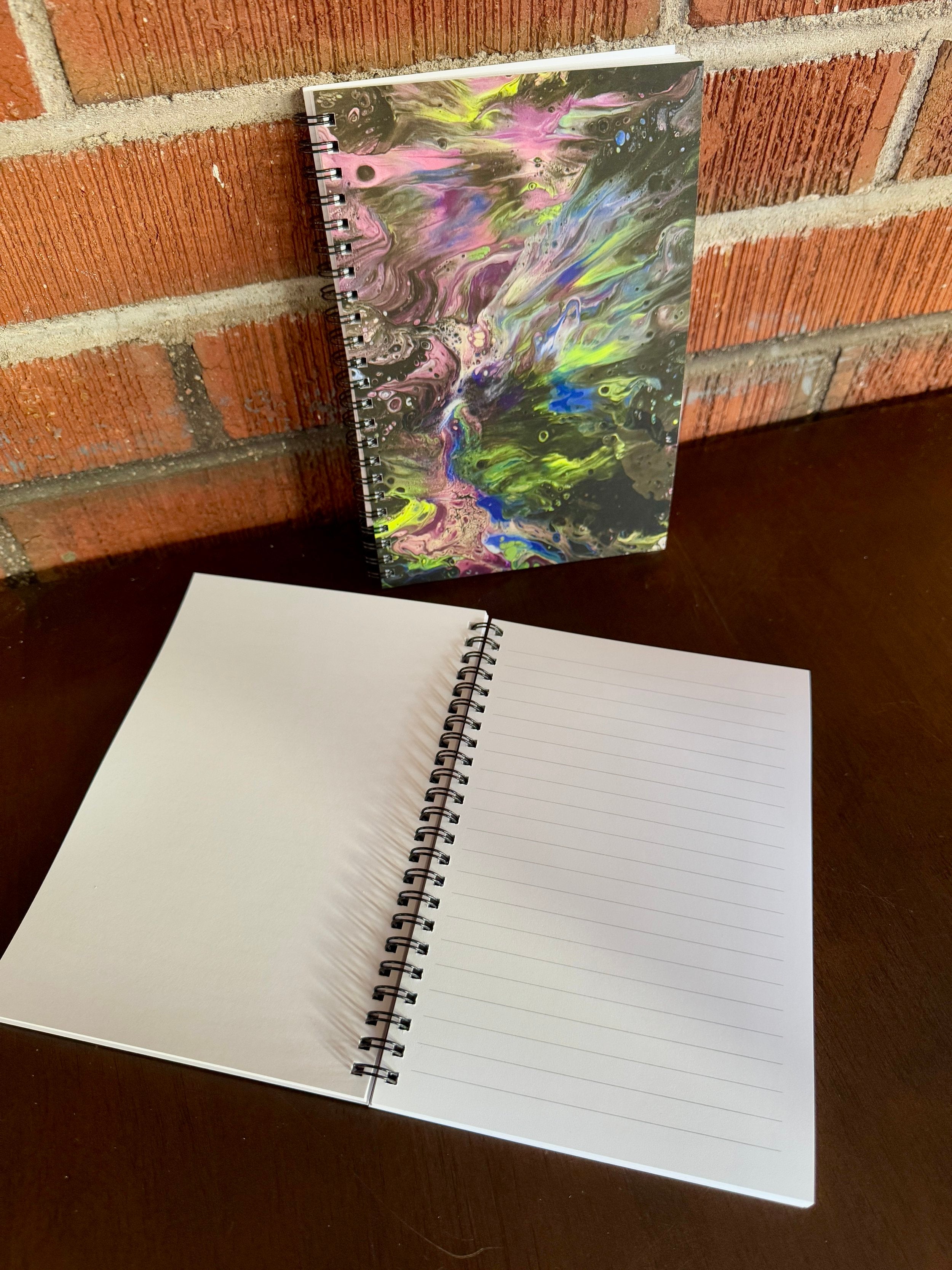 Purple, Blue, Green - Peacock - Soft Touch Cover Spiral Journal -  5.5"x8"