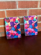 Blue, Pink, Purple Dots Soft Touch Cover Spiral Journal -  5.5"x8"