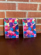 Blue, Pink, Purple Dots Soft Touch Cover Spiral Journal -  5.5"x8"