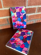 Blue, Pink, Purple Dots Soft Touch Cover Spiral Journal -  5.5"x8"
