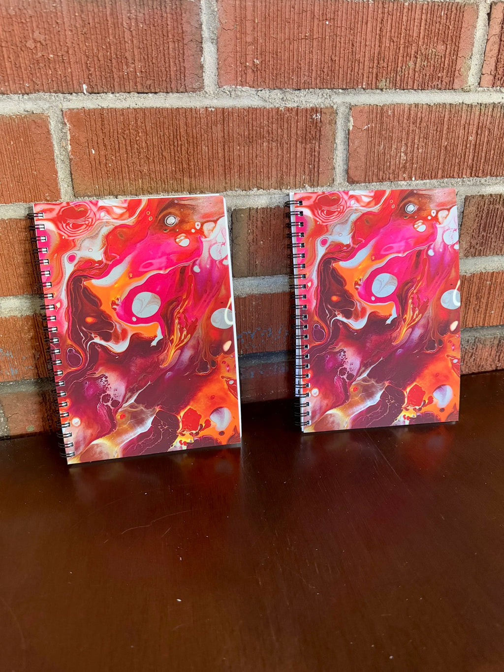 Orange and Pink Soft Touch Cover Spiral Journal -  5.5"x8"