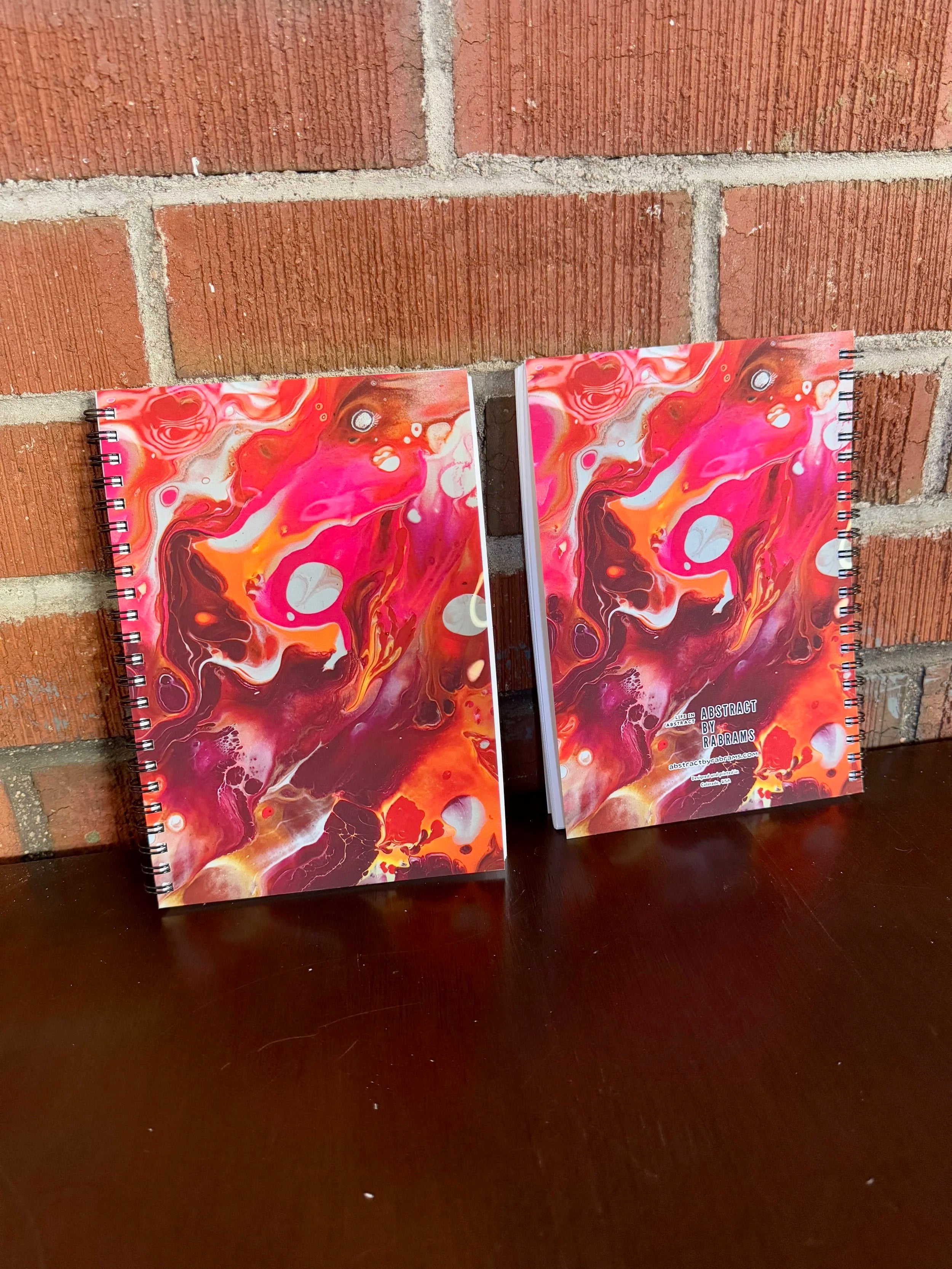 Orange and Pink Soft Touch Cover Spiral Journal -  5.5"x8"