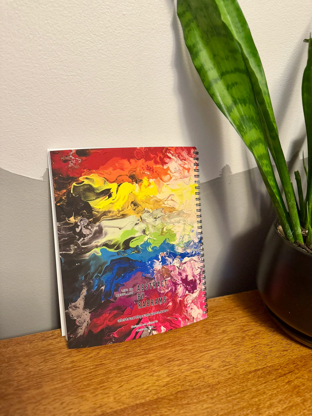 Fiery Rainbow Soft Touch Cover Spiral Journal -  8"x10"
