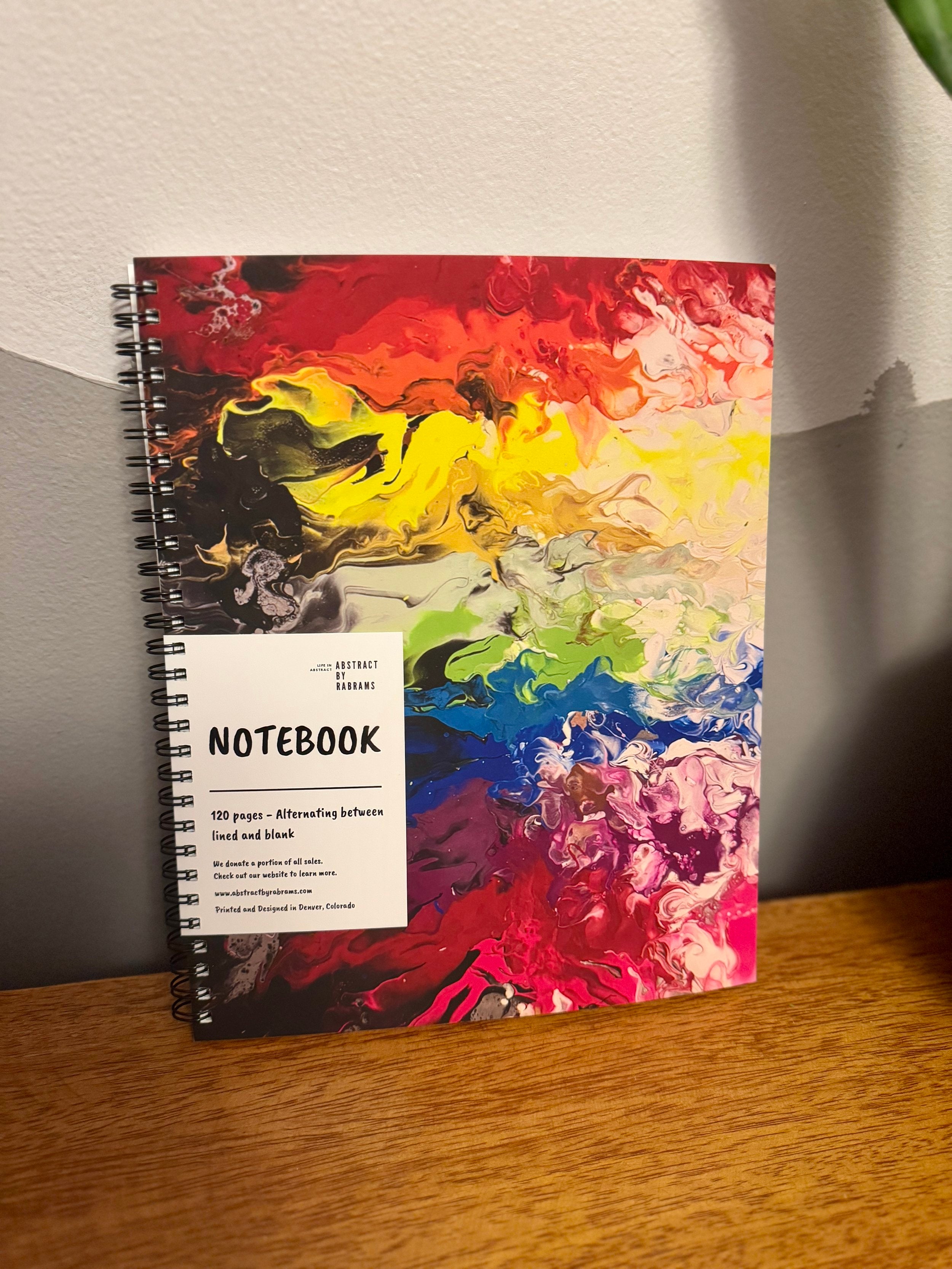 Fiery Rainbow Soft Touch Cover Spiral Journal -  8"x10"