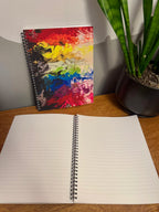 Fiery Rainbow Soft Touch Cover Spiral Journal -  8"x10"