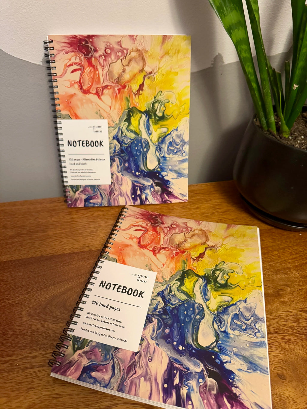 Rainbow Soft Touch Cover Spiral Journal - 8"x10" - 120 Pages
