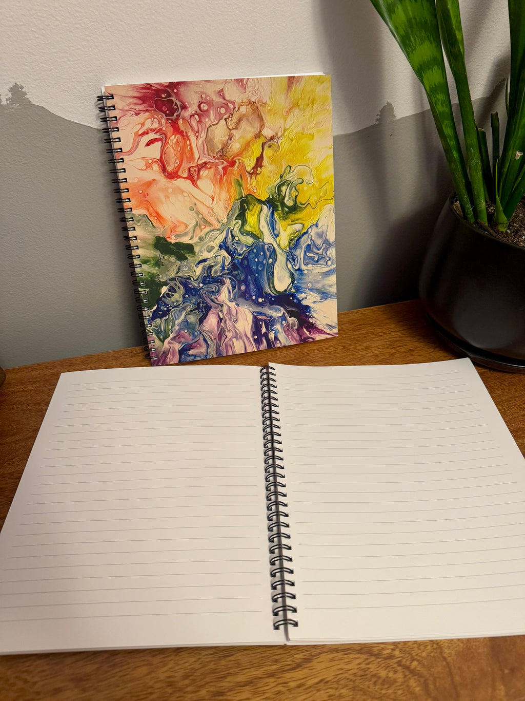 Rainbow Soft Touch Cover Spiral Journal - 8"x10" - 120 Pages