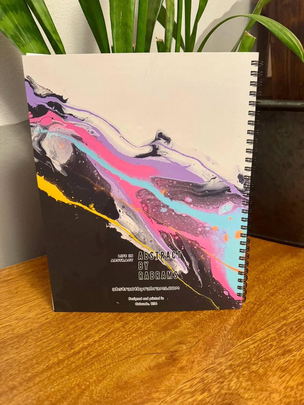 Abstract Pastel Soft Touch Cover Spiral Journal - 8"x10"