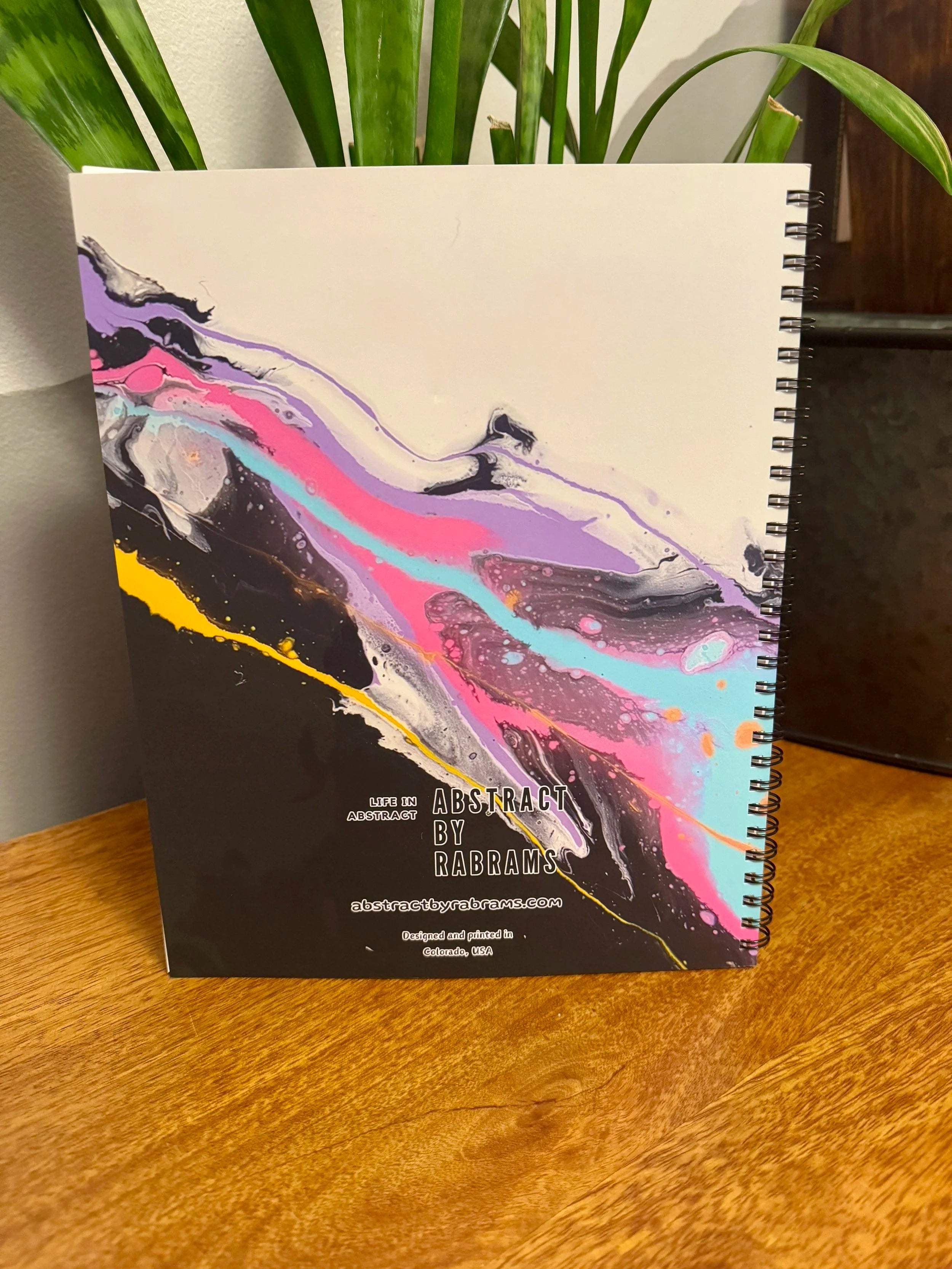 Abstract Pastel Soft Touch Cover Spiral Journal - 8"x10"
