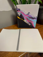 Abstract Pastel Soft Touch Cover Spiral Journal - 8"x10"