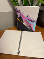 Abstract Pastel Soft Touch Cover Spiral Journal - 8"x10"