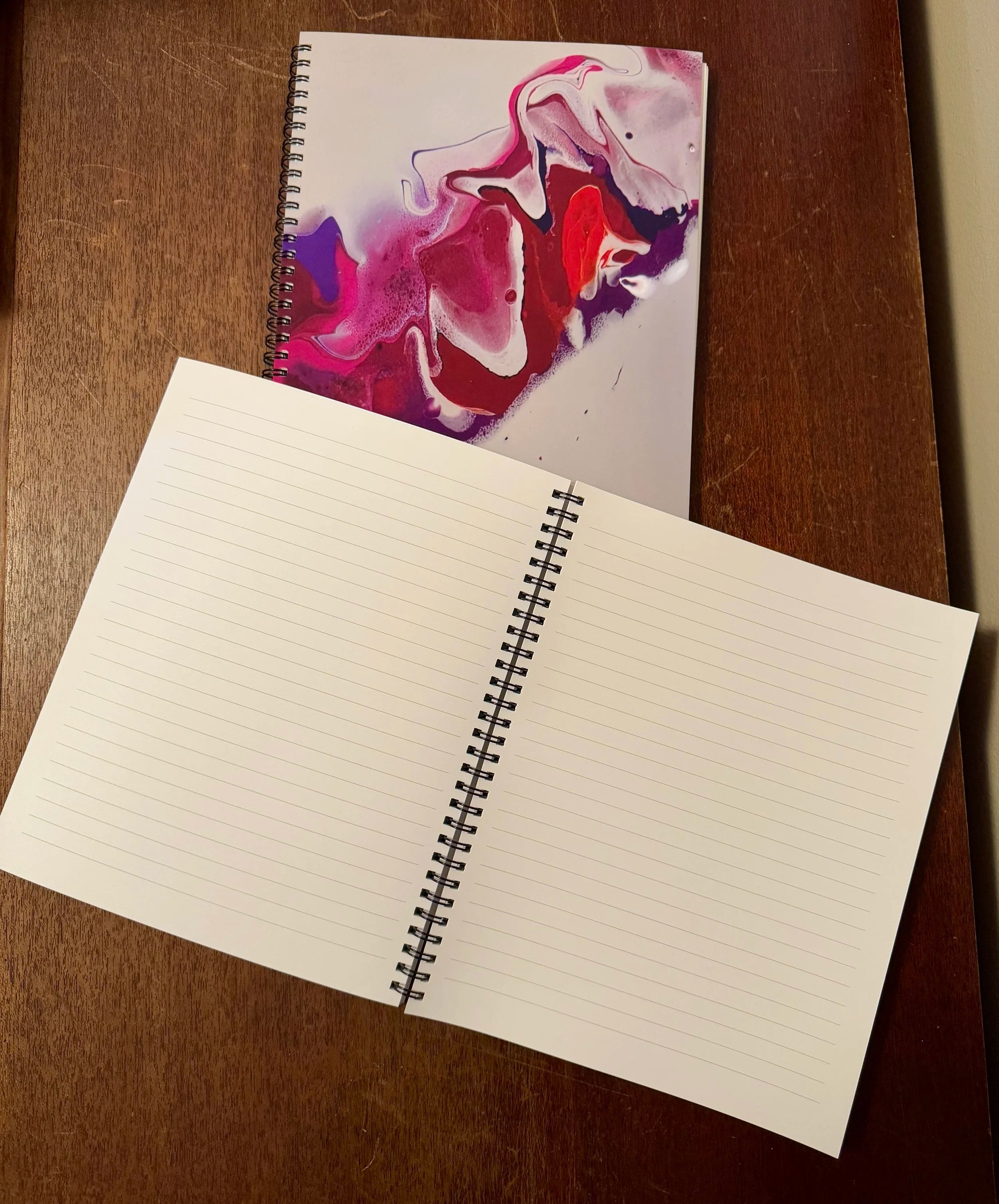 Pink, Orange, Purple Soft Touch Cover Spiral Journal -  8"x10"