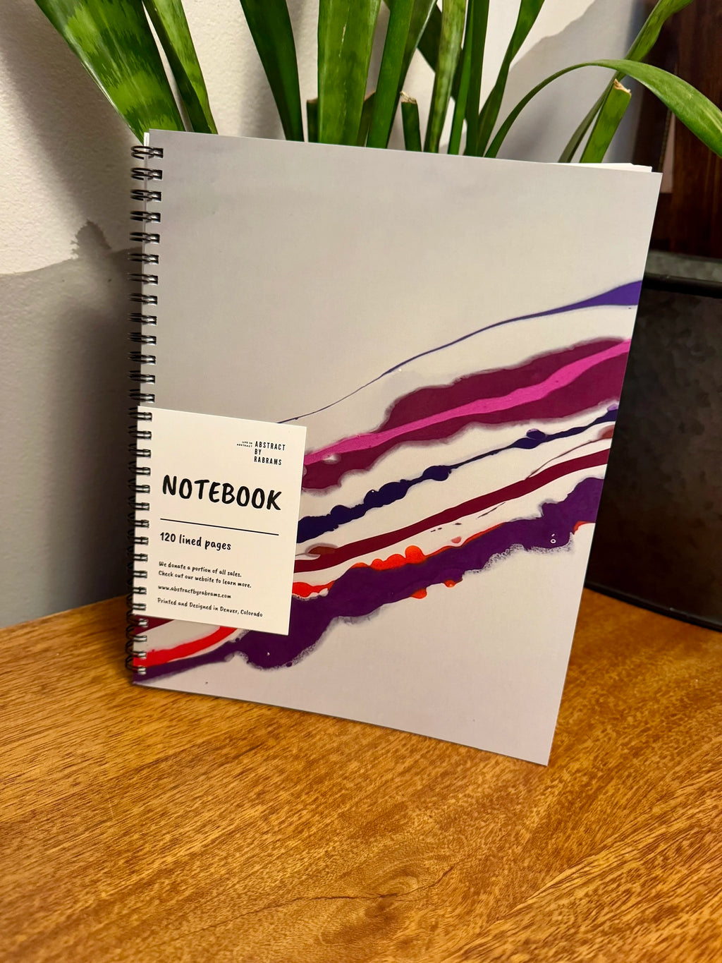 Pink and Purple Soft Touch Cover Spiral Journal -  8"x10"
