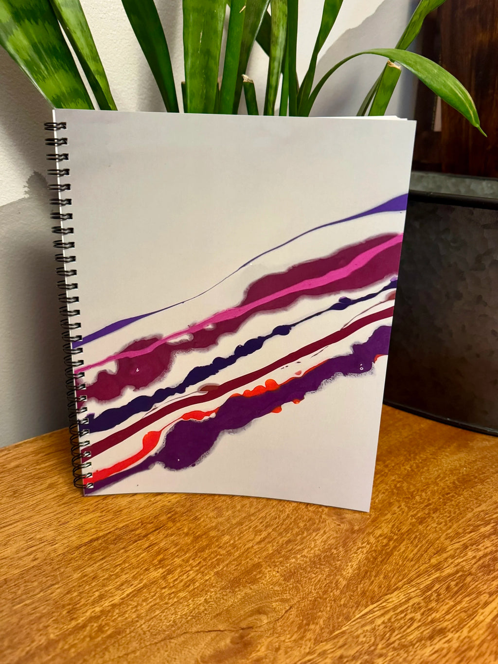 Pink and Purple Soft Touch Cover Spiral Journal -  8"x10"