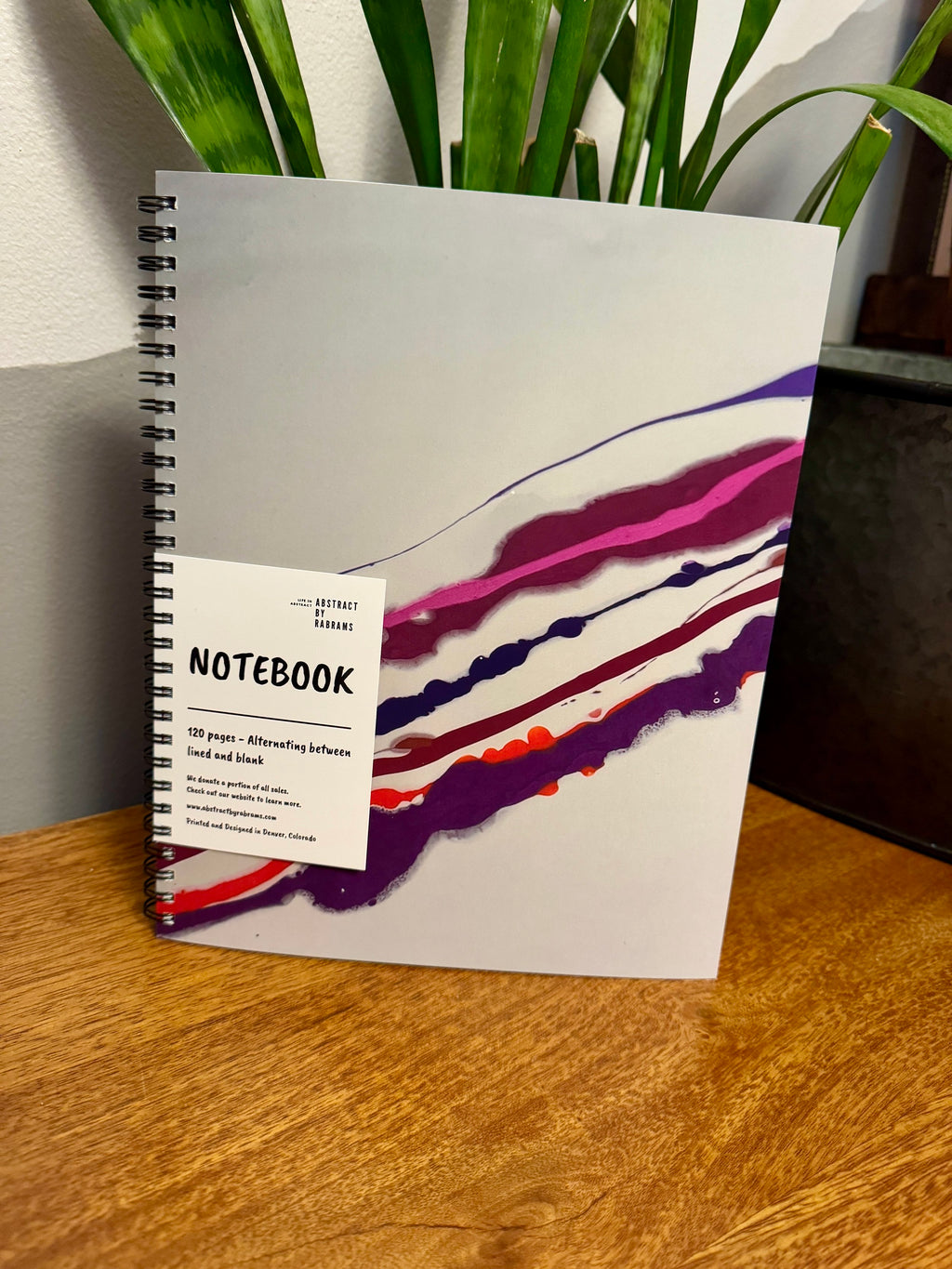 Pink and Purple Soft Touch Cover Spiral Journal -  8"x10"