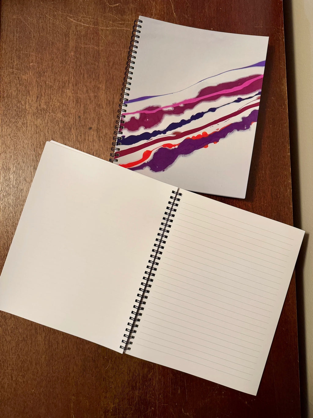 Pink and Purple Soft Touch Cover Spiral Journal -  8"x10"