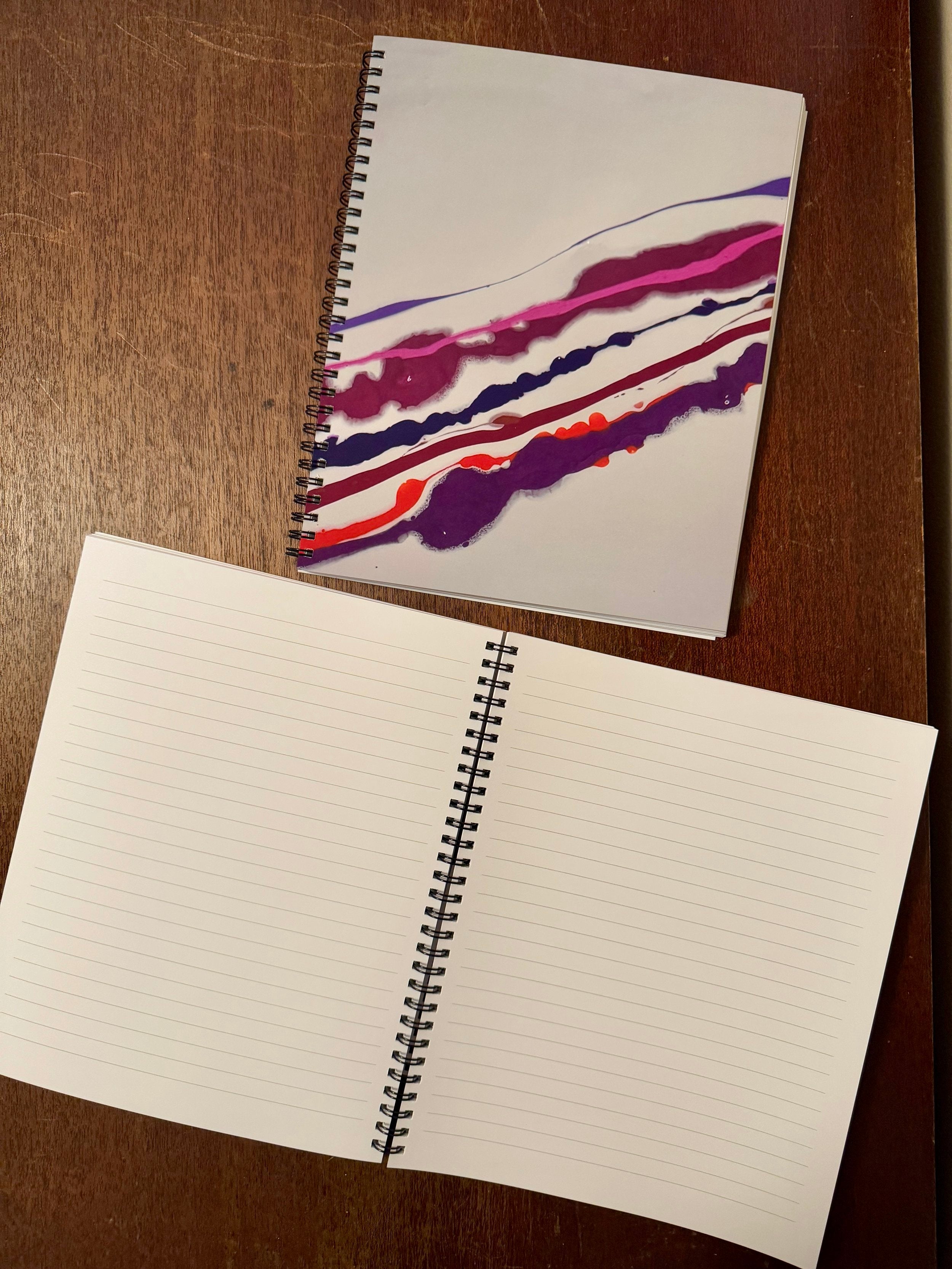 Pink and Purple Soft Touch Cover Spiral Journal -  8"x10"