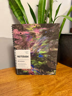 Purple, Blue, Green - Peacock - Soft Touch Cover Spiral Journal -  8"x10"