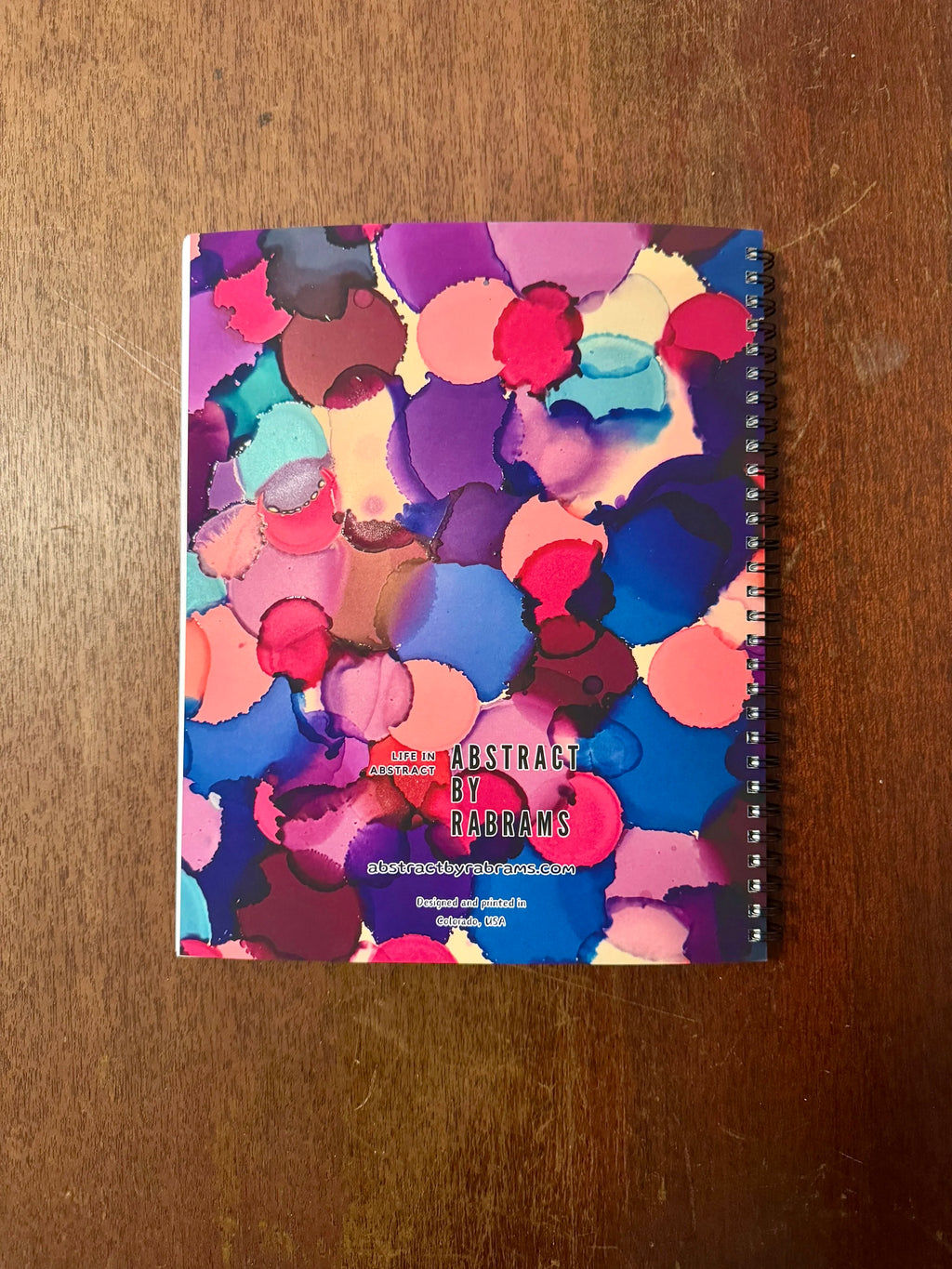 Blue, Pink, Purple Dots Soft Touch Cover Spiral Journal -  8"x10"