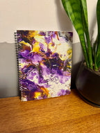 Purple and Yellow Soft Touch Cover Spiral Journal -  8"x10" - Nonbinary