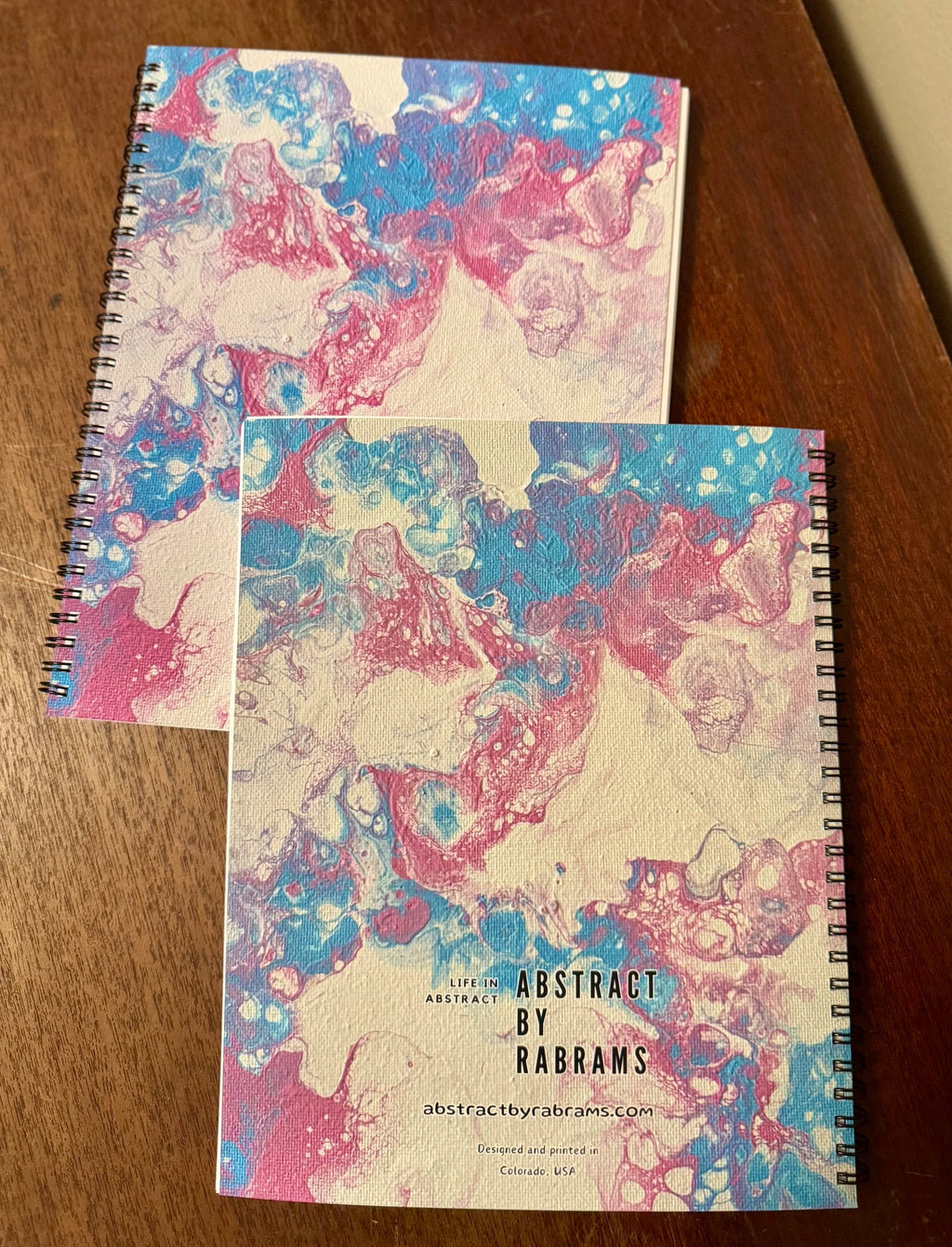 Blue and Pink Soft Touch Cover Spiral Journal -  8"x10"  - Trans Pride