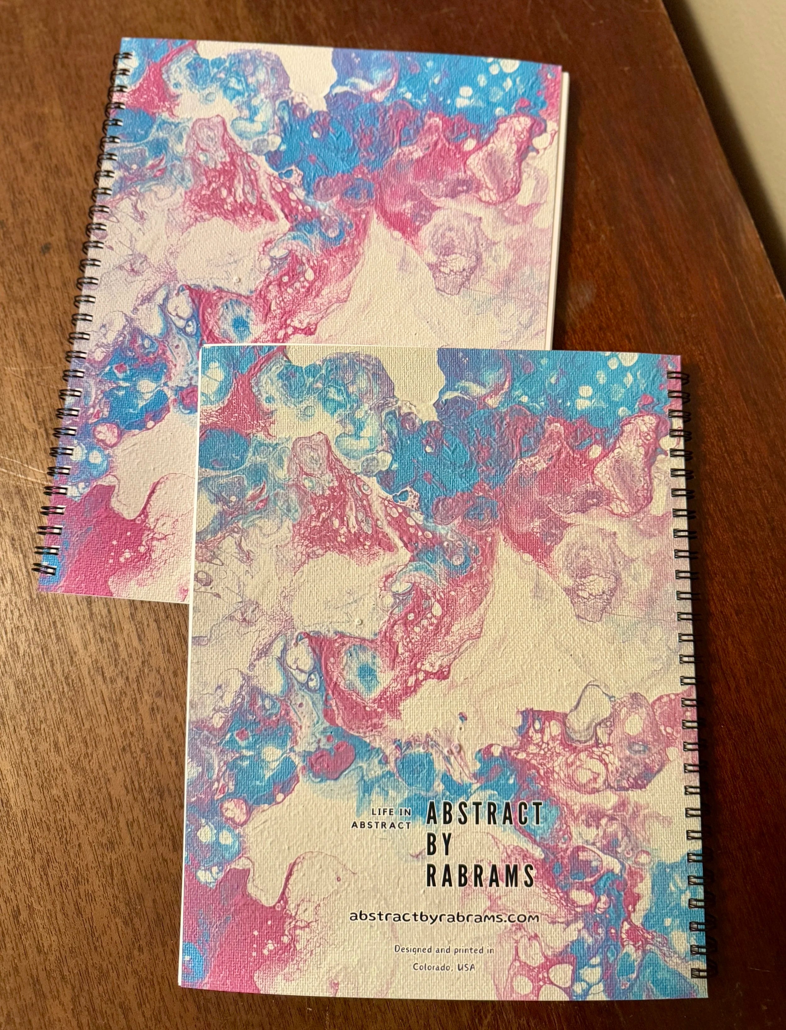 Blue and Pink Soft Touch Cover Spiral Journal -  8"x10"  - Trans Pride