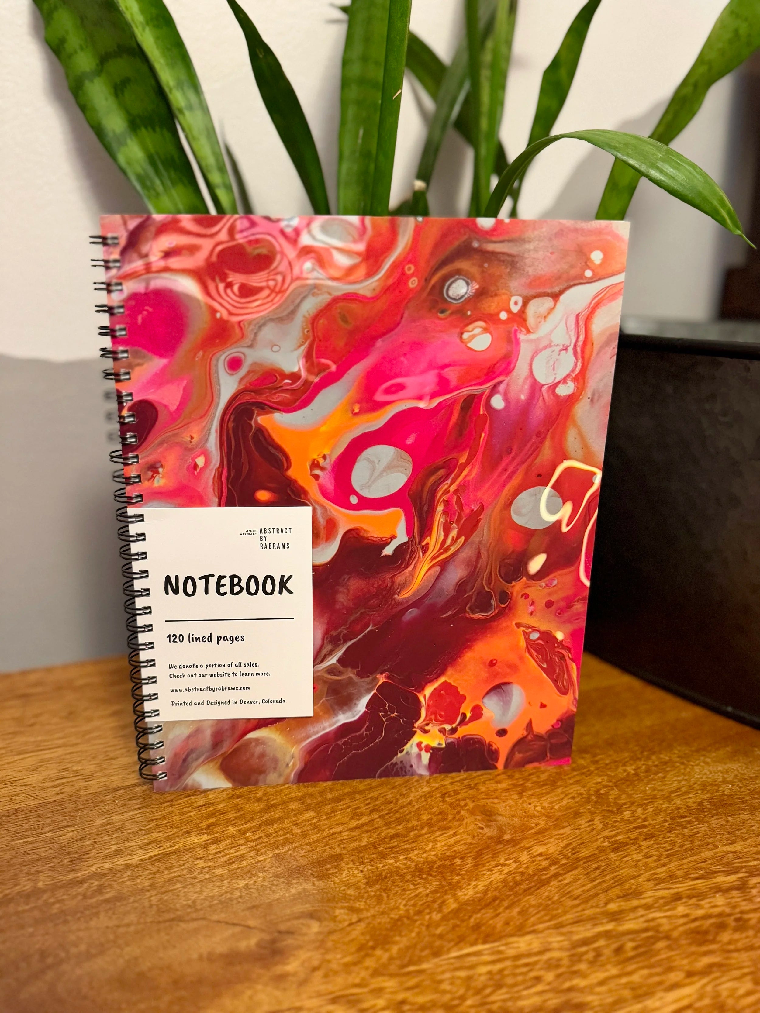 Orange and Pink Soft Touch Cover Spiral Journal -  8"x10"