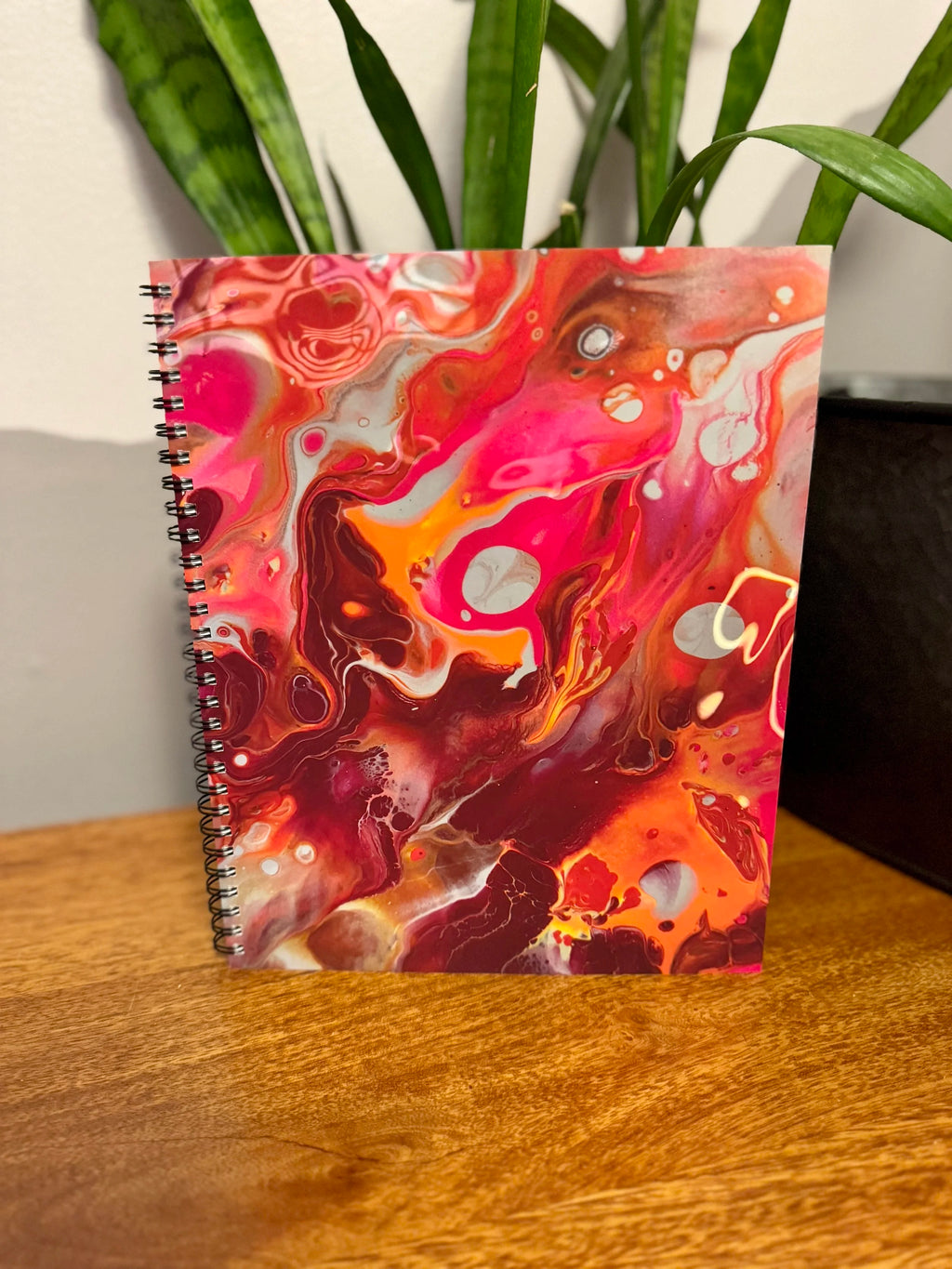 Orange and Pink Soft Touch Cover Spiral Journal -  8"x10"