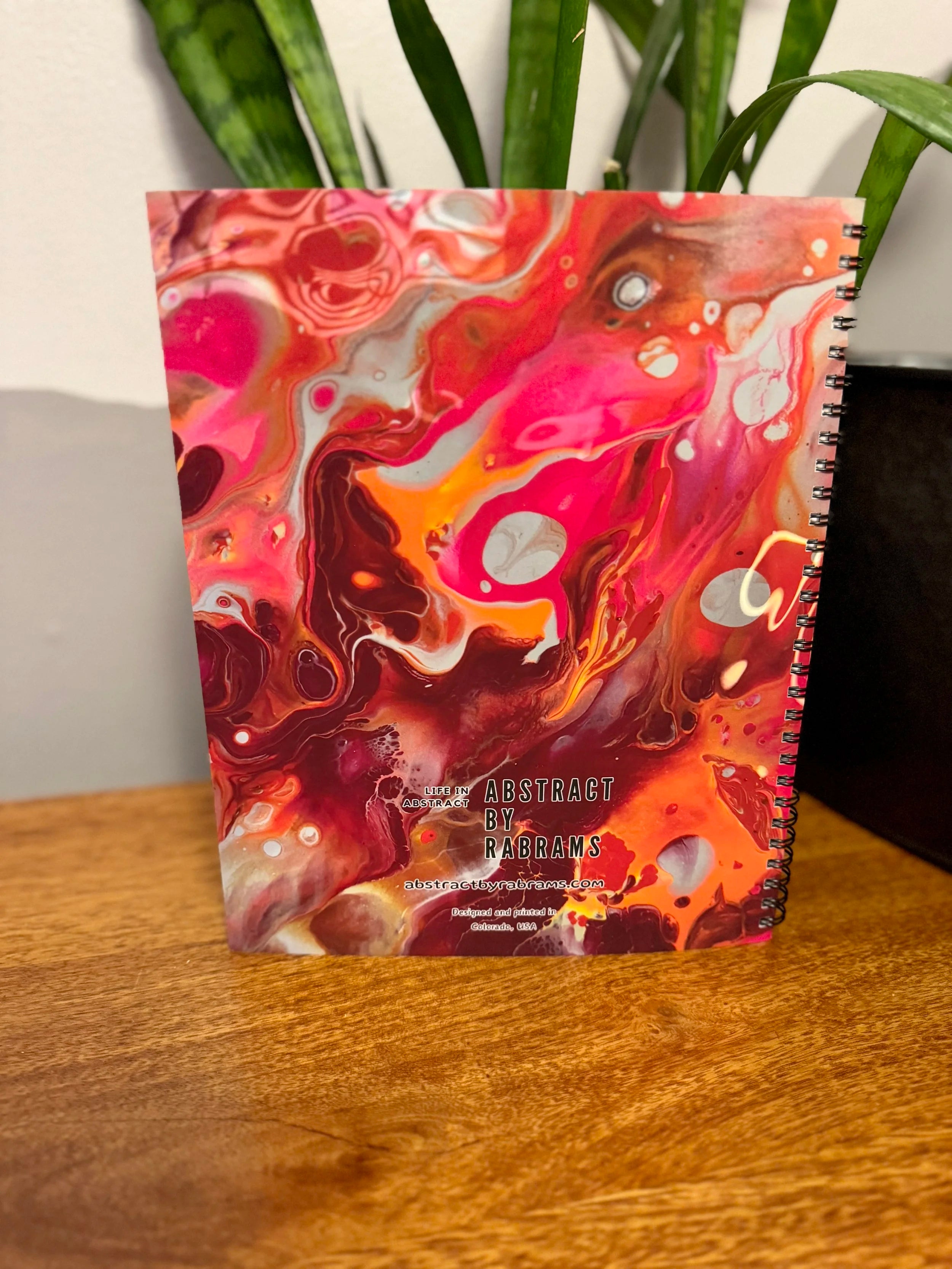 Orange and Pink Soft Touch Cover Spiral Journal -  8"x10"