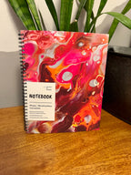 Orange and Pink Soft Touch Cover Spiral Journal -  8"x10"