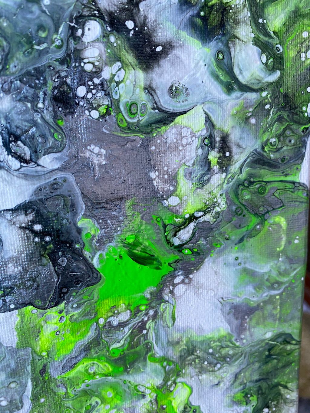 Agender/Aromantic Pride Pour Painting - "You are Loved #13" 8"x8"