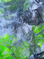 Agender/Aromantic Pride Pour Painting - "You are Loved #13" 8"x8"