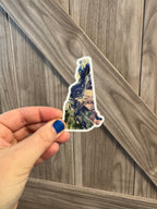 New Hampshire State Sticker - Rainbow - Cool Colors 3"x1.8"