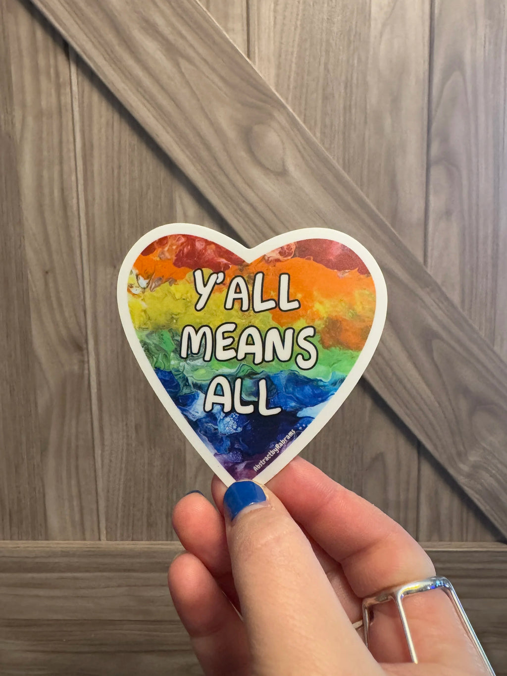 Y'all Means All Rainbow Vinyl Sticker