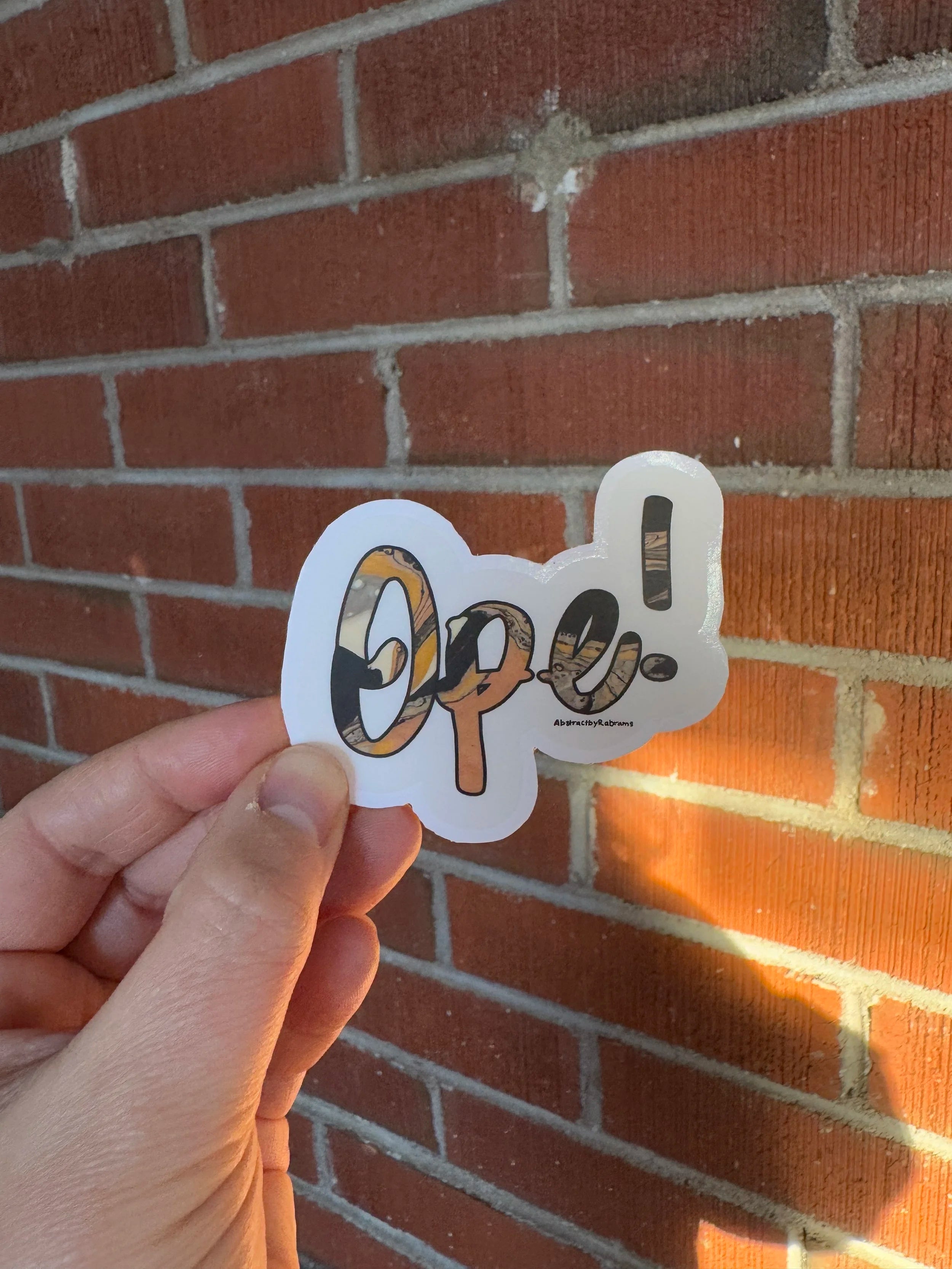 Hand Lettered Ope Sticker - Opaque background - Abstract Art - Midwest Sticker Easy Peel Backing