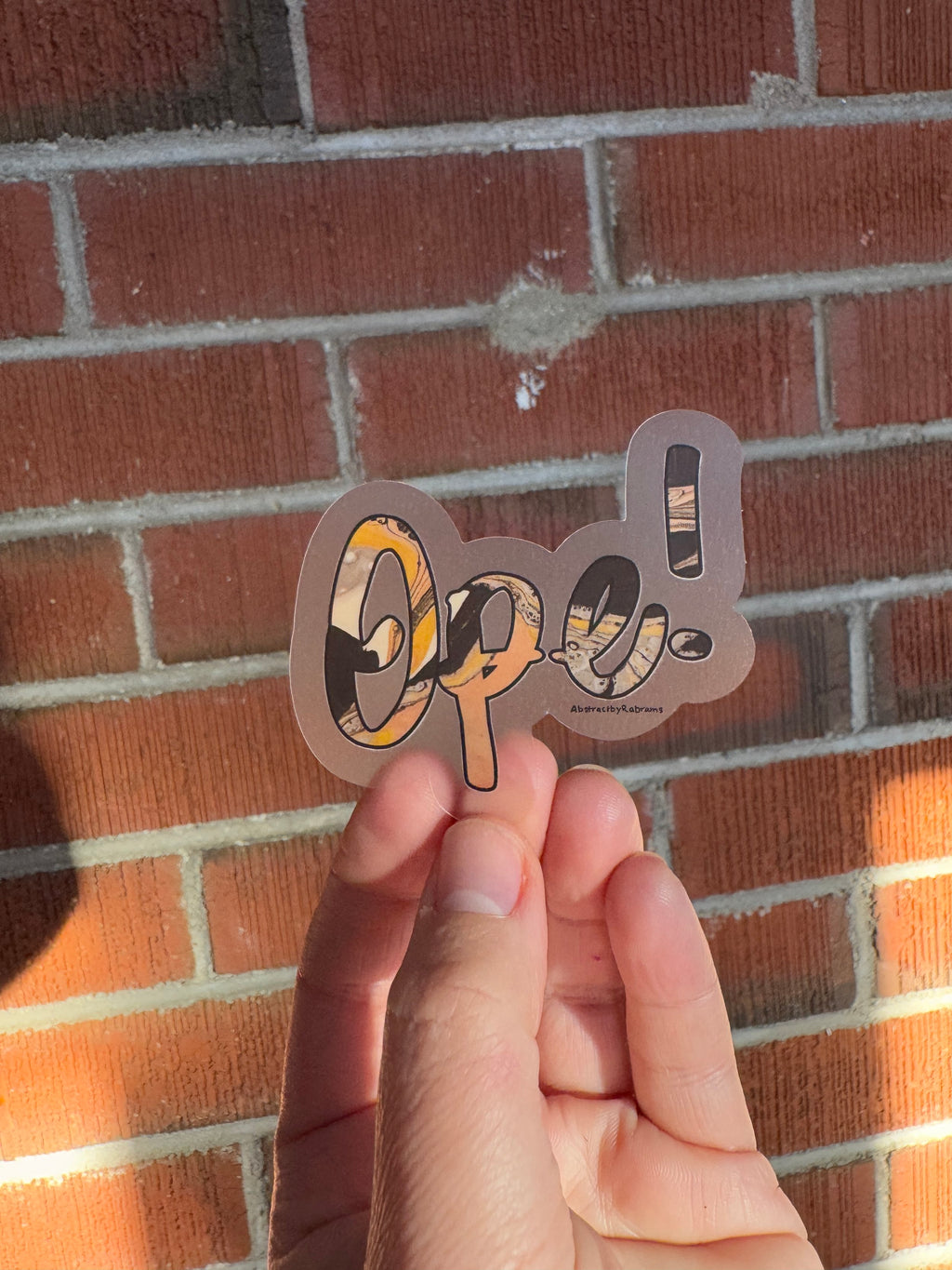 Hand Lettered Ope Sticker - Opaque background - Abstract Art - Midwest Sticker Easy Peel Backing