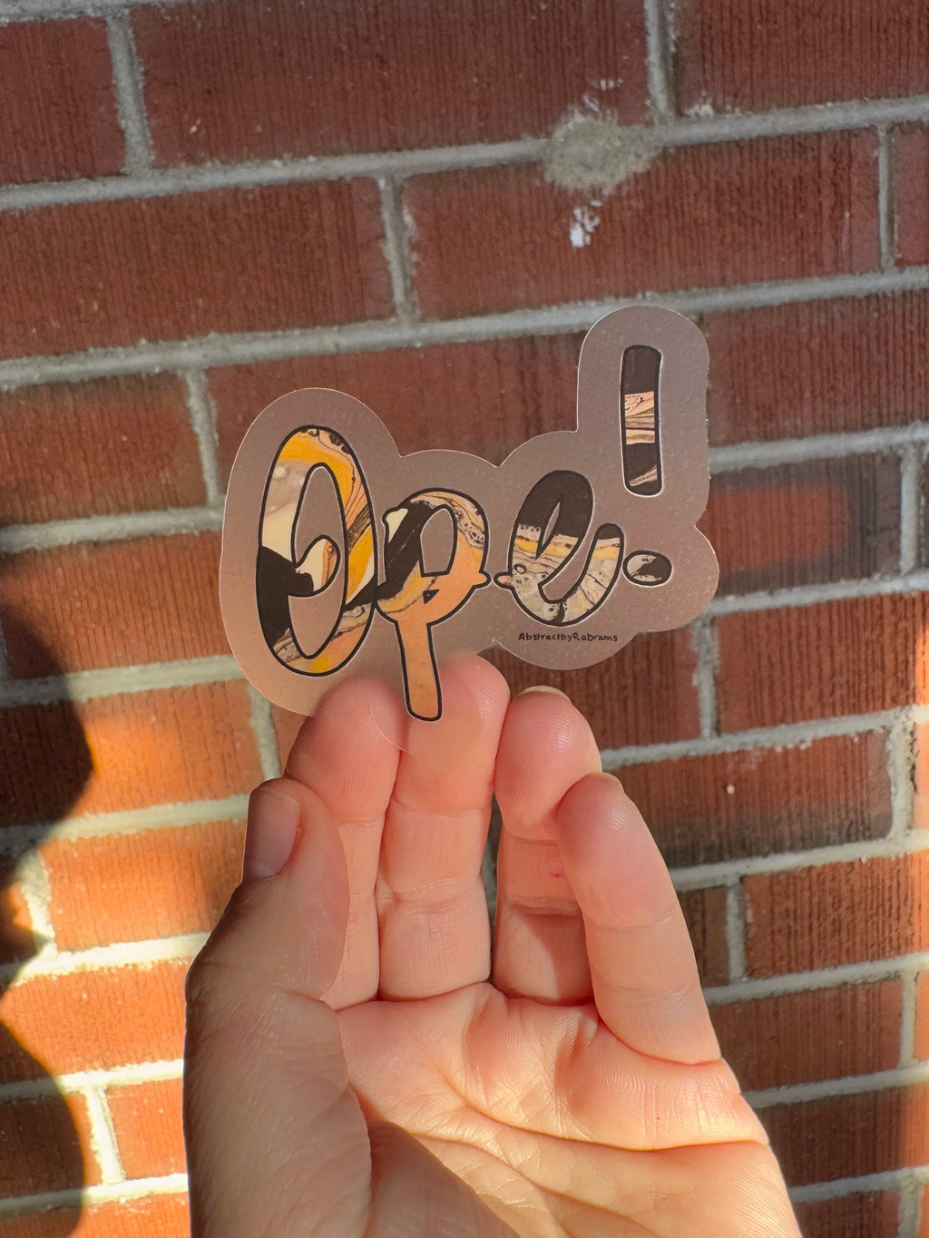 Hand Lettered Ope Sticker - Opaque background - Abstract Art - Midwest Sticker Easy Peel Backing