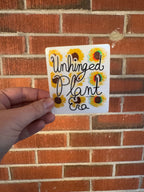 Unhinged Plant Era Clear Vinyl Sticker - 3" - Hand Drawn Hand Lettering - Clear Background