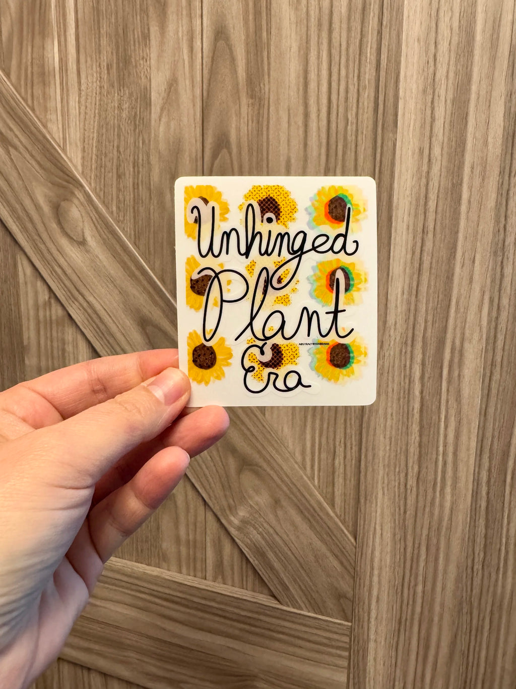 Unhinged Plant Era Clear Vinyl Sticker - 3" - Hand Drawn Hand Lettering - Clear Background