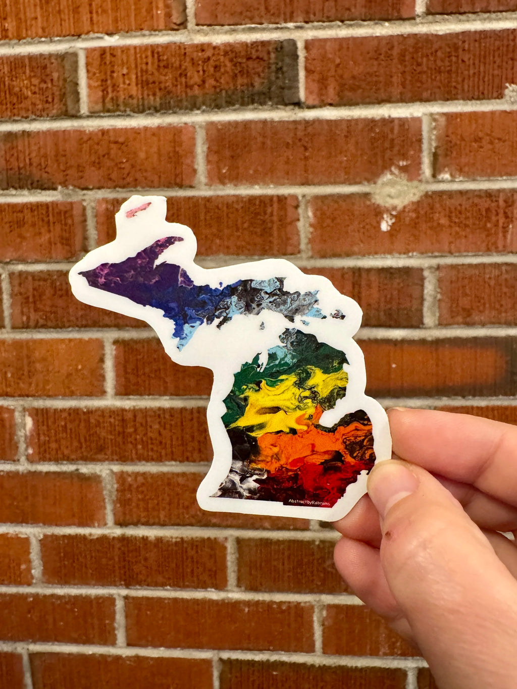 Michigan State Shape Sticker - 3" Rainbow - Trans Pride - Vinyl - Matte - LGBTQ