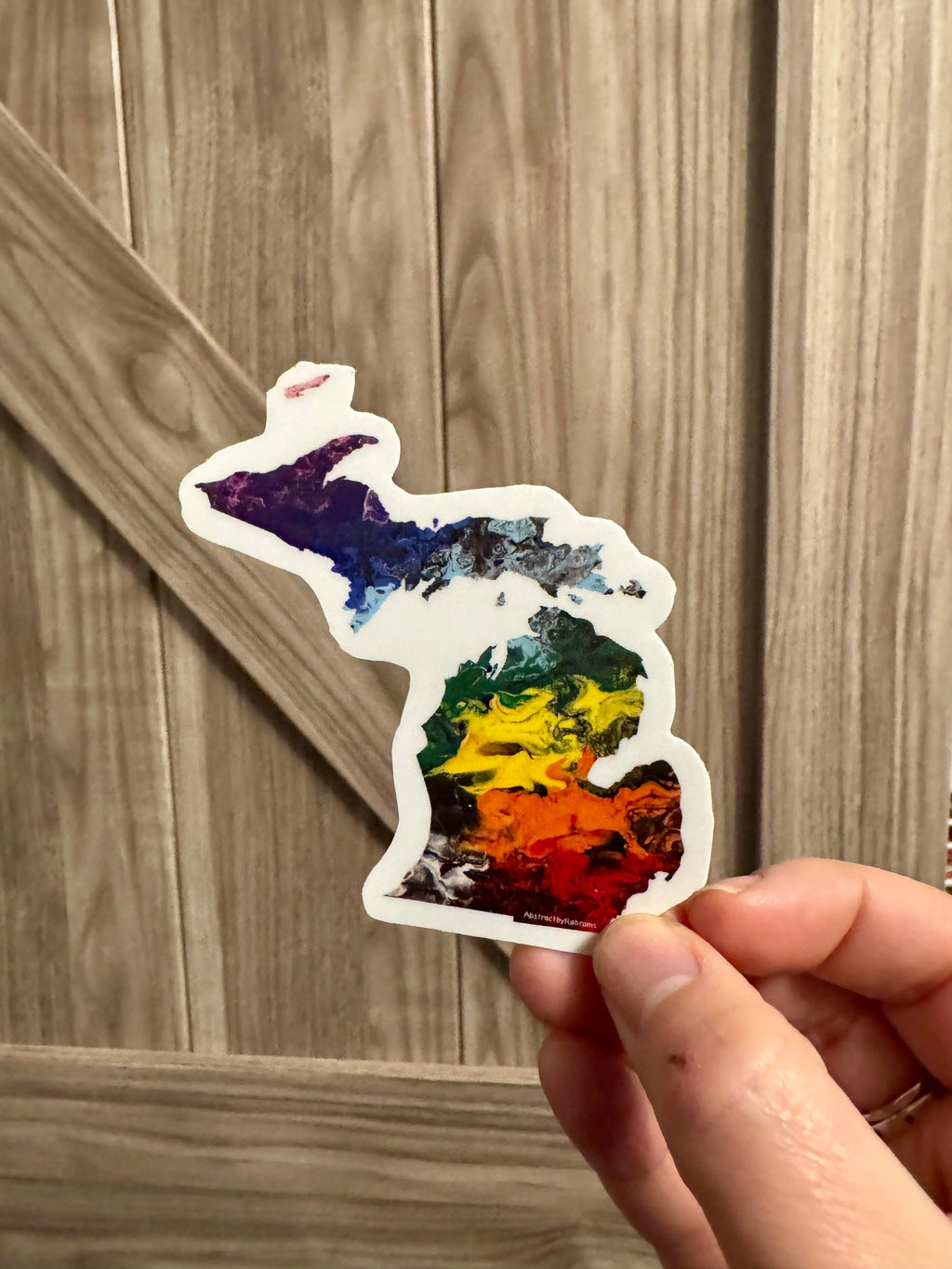 Michigan State Shape Sticker - 3" Rainbow - Trans Pride - Vinyl - Matte - LGBTQ