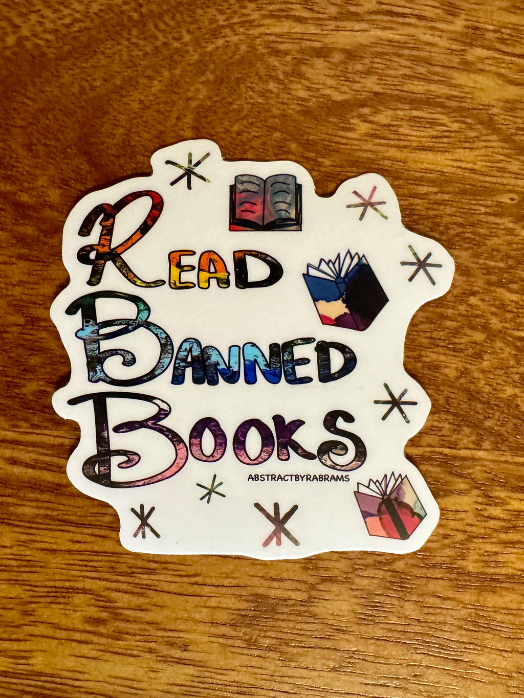 Rainbow Read Banned Books Vinyl Matte Sticker - 3" Hand Drawn Hand Lettered