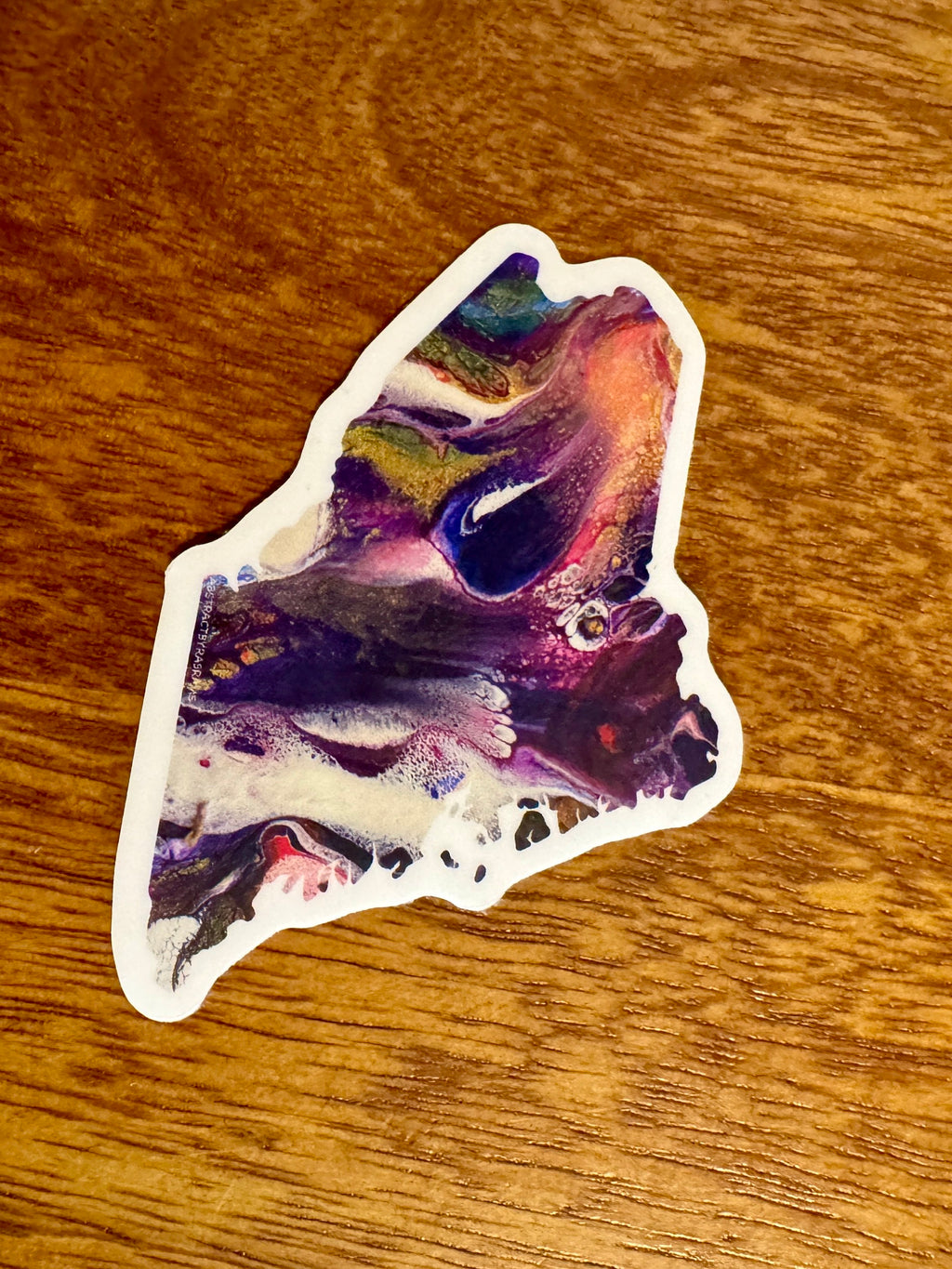 Maine State Shape Sticker - 3" Rainbow - Purple - Vinyl - Trans Pride - LGBTQ